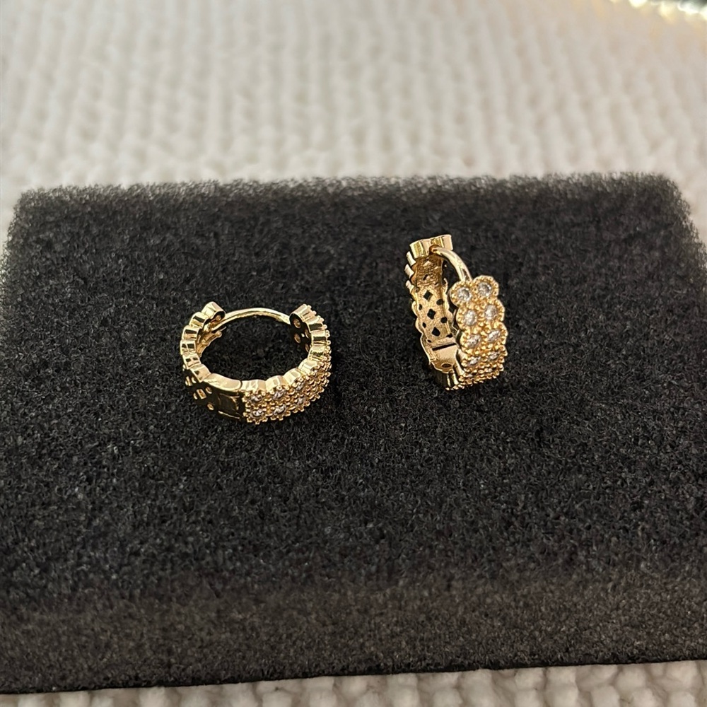 15mm CZ Small Hoop Earrings for Men Women Unisex Earrings Streetwear Hip Hop